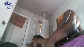 Husband in fishnets his legs in the air and tight ass hole pegged good