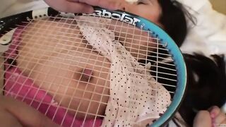 Uncensored Japanese freaky milf affair with tennis racket Subtitled